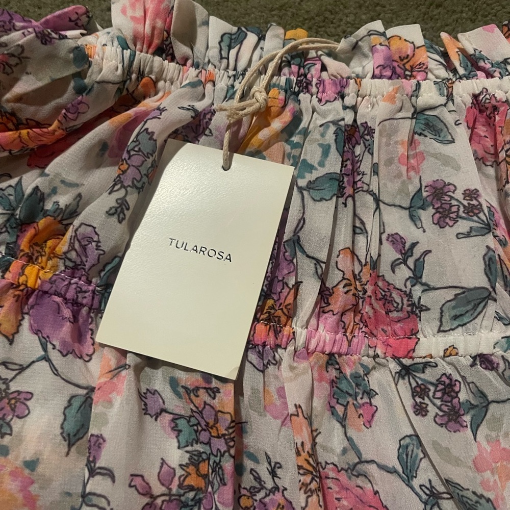 Revolve Tularosa White Pink
Pastel Floral Off Shoulder Brogan Mini Dress/Coverup - Picture 5 of 5